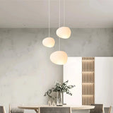 Nordic Pebble Pendant Light White Dimmable for Dining Room