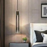 Modern Crystal Pendant Light with Single Design for Bedside, Anti-Glare