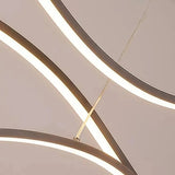 Modern Wave Light Pendant Dimmable Metal for Dining Room