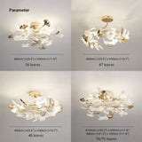 Luxury Ginkgo Semi Flush Ceiling Light Ceramic with Anti Glare
