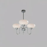 Mid Century Persimmon Glass Chandelier Dimmable for Dining Room