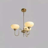 Mid Century Persimmon Glass Chandelier Dimmable for Dining Room