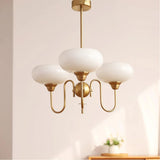 Mid Century Persimmon Glass Chandelier Dimmable for Dining Room