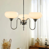 Mid Century Persimmon Glass Chandelier Dimmable for Dining Room