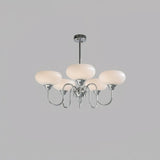 Mid Century Persimmon Glass Chandelier Dimmable for Dining Room