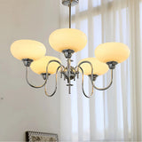 Mid Century Persimmon Glass Chandelier Dimmable for Dining Room