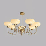 Mid Century Persimmon Glass Chandelier Dimmable for Dining Room