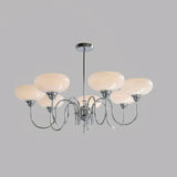 Mid Century Persimmon Glass Chandelier Dimmable for Dining Room