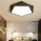 Irregular Pentagonal Bedroom Black Ceiling Light Fixtures