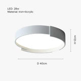 LED Modern Ceiling Light In Cream Round Design