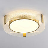 Round LED Ceiling Lights With Copper And Glass
