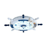 Mediterranean Ship Wheel Childrens Bedroom Ceiling Lights