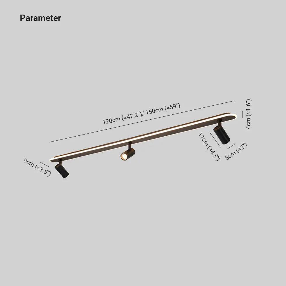 Rail Mounted Black Industrial Flush Ceiling Lights - Clowas