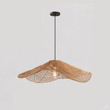 Boho Wave Rattan Pendant Light Dimmable for Living Room
