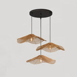 Boho Wave Rattan Pendant Light Dimmable for Living Room
