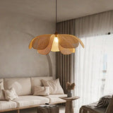 Handcrafted Rattan Petal Pendant Light for Dining Room