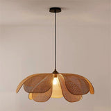 Handcrafted Rattan Petal Pendant Light for Dining Room