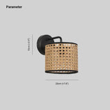 Japanese Retro Rattan Wall Light