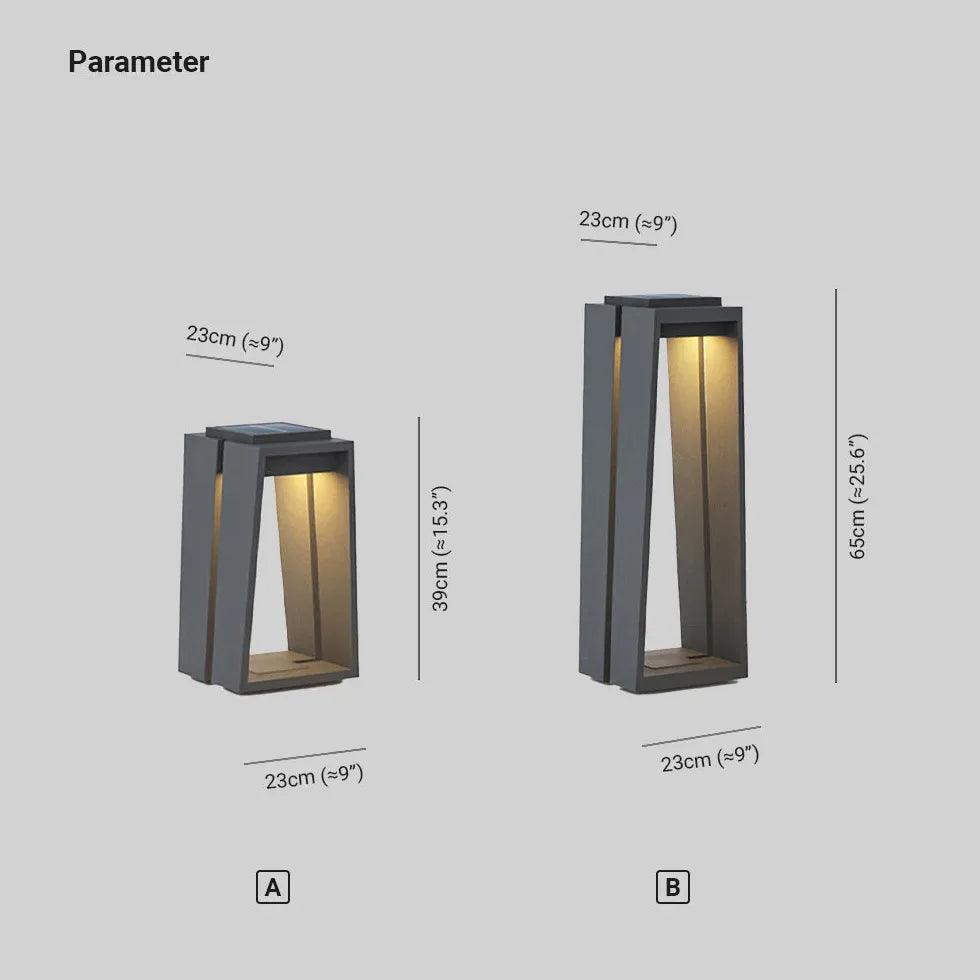 Rectangle Black Led Outdoor Floor lamps - Clowas