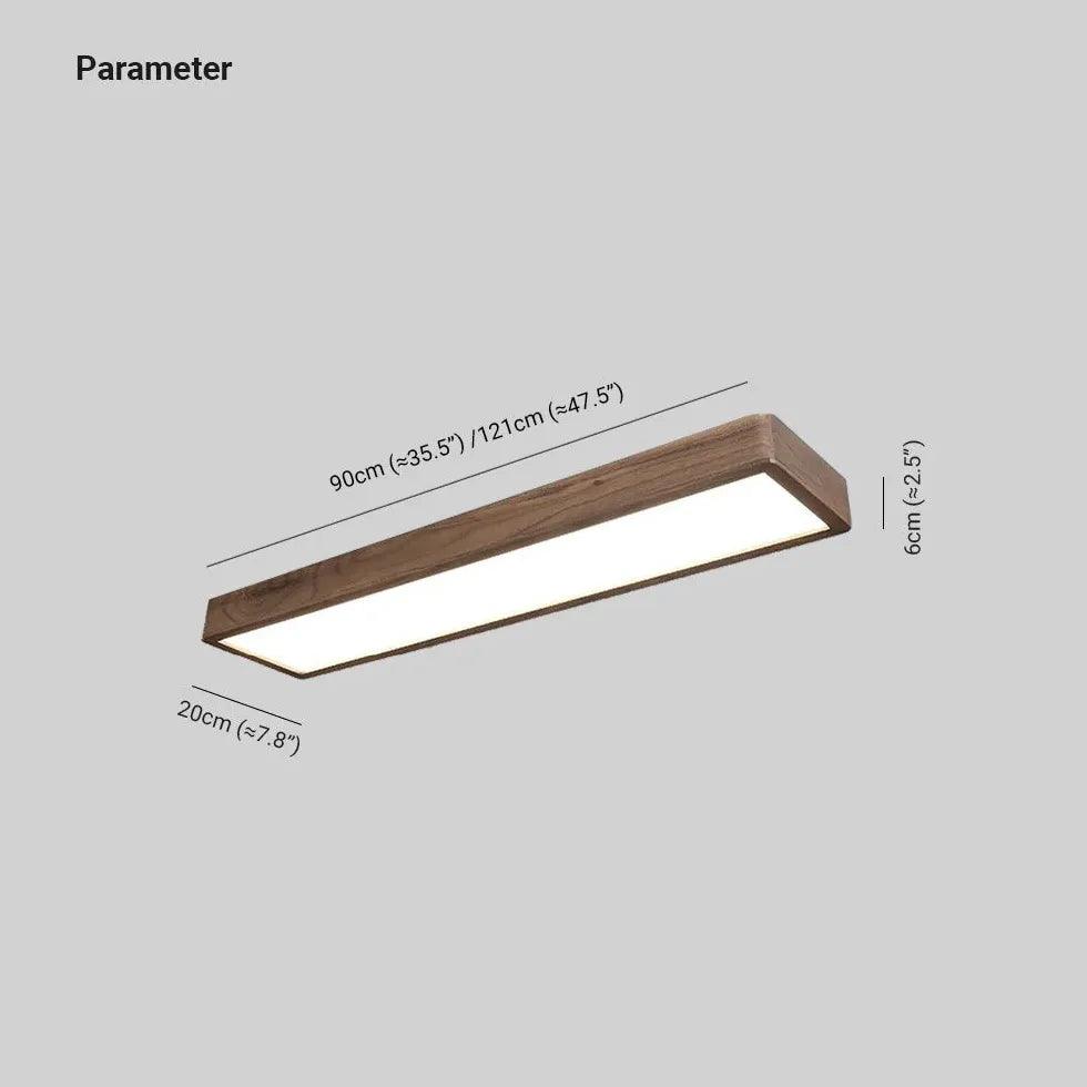 Rectangle Smooth Wooden Flush Ceiling Lights - Clowas
