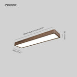 Rectangle Smooth Wooden Flush Ceiling Lights - Clowas