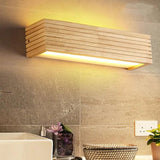 Rectangle Wooden Led Bathroom Wall Lights - Clowas