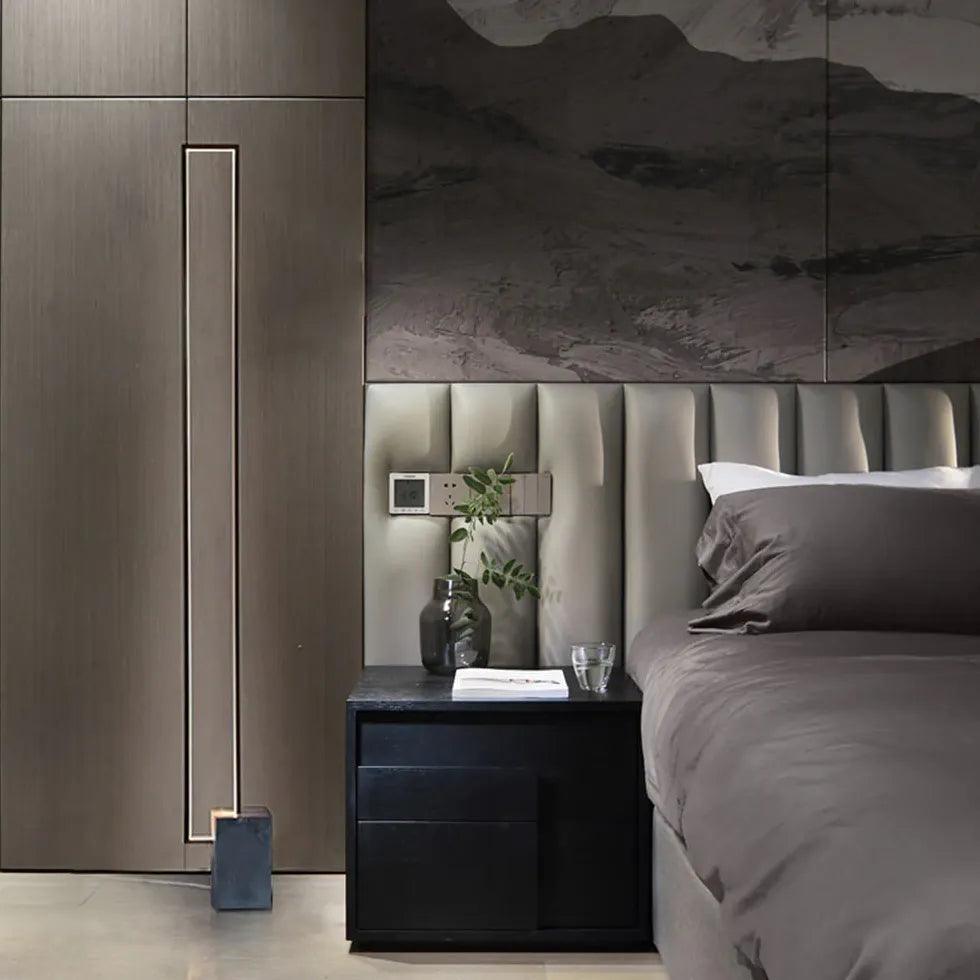 Rectangular Black LED Bedroom Floor Lamp - Clowas