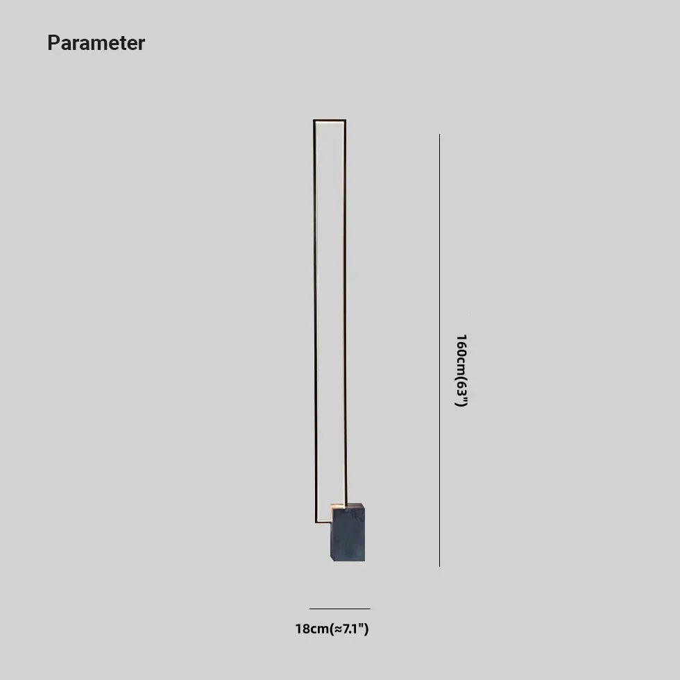 Rectangular Black LED Bedroom Floor Lamp - Clowas