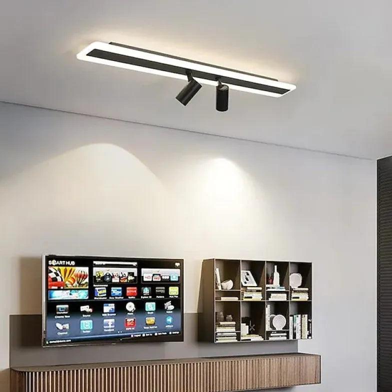 Rectangular Black LED Living Room Ceiling Light - Clowas