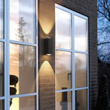 Rectangular black outdoor up and down wall lights - Clowas