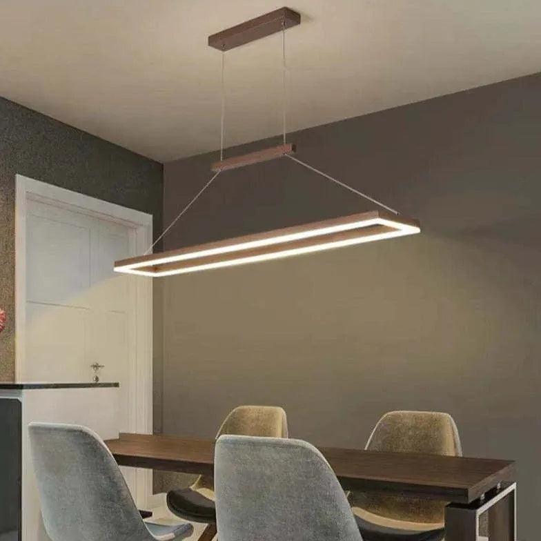 Rectangular Coffee Metal LED Pendant Light - Clowas