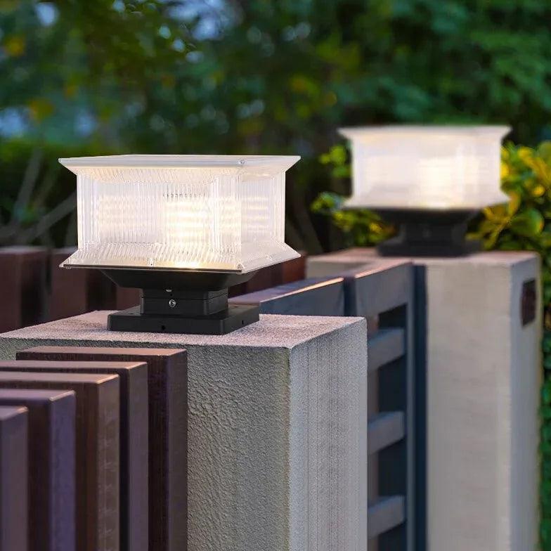 Rectangular Waterproof Solar Led Outdoor Pillar Lights - Clowas