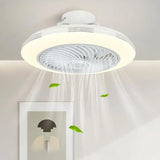 Remote-Controlled Round Modern Bedroom Fan Light - Clowas