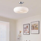 Bauhaus Orange Glass LED Semi Flush Ceiling Light for Bedroom