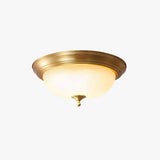 Retro Bowl Shape Vintage Gold Flush Ceiling Lights - Clowas