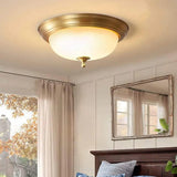 Retro Bowl Shape Vintage Gold Flush Ceiling Lights - Clowas