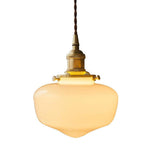 Brass Glass Entrance Vintage White Pendant Light