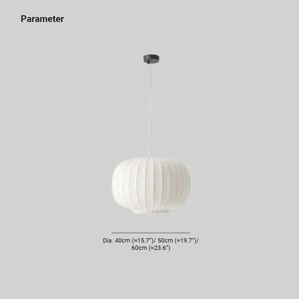 Fabric Lantern Style Vintage White Pendant Light - Clowas