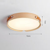Japanese Round Wood Ceiling Light for Bedroom