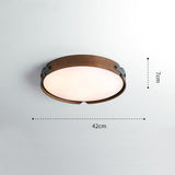 Japanese Round Wood Ceiling Light for Bedroom