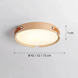 Japanese Round Wood Ceiling Light for Bedroom