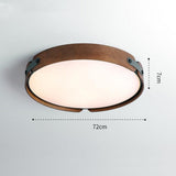 Japanese Round Wood Ceiling Light for Bedroom
