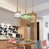 Striped Lantern Clear Glass Pendant Lighting