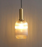 Striped Lantern Clear Glass Pendant Lighting