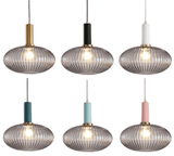 Striped Lantern Clear Glass Pendant Lighting
