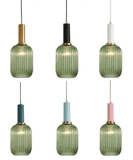 Striped Lantern Clear Glass Pendant Lighting