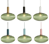 Striped Lantern Clear Glass Pendant Lighting