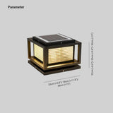 Outdoor Brass Solar Column Brick Pillar Lights