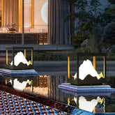 Mountain Shape Square Column Contemporary Outdoor Pillar Lights
