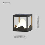 Mountain Shape Square Column Contemporary Outdoor Pillar Lights